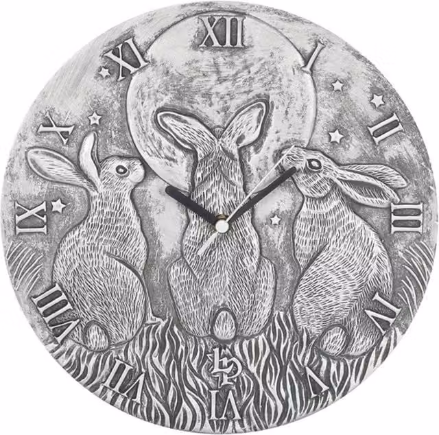 Lisa Parker Moon Shadows Silver Effect Ceramic Round Quartz Analog Wall Clock