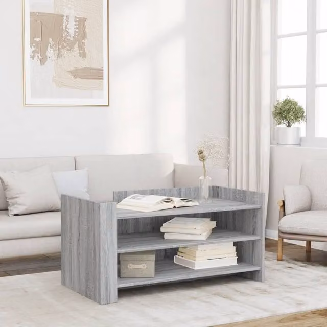 Berkfield Home Grey Sonoma Coffee Table in Engineered Wood, W: 100 cm, D: 50 cm, H: 50 cm