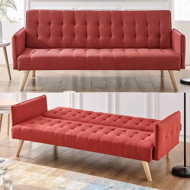 Bravich LTD Mario 3 Seater Click Clack Sofa Bed in Red