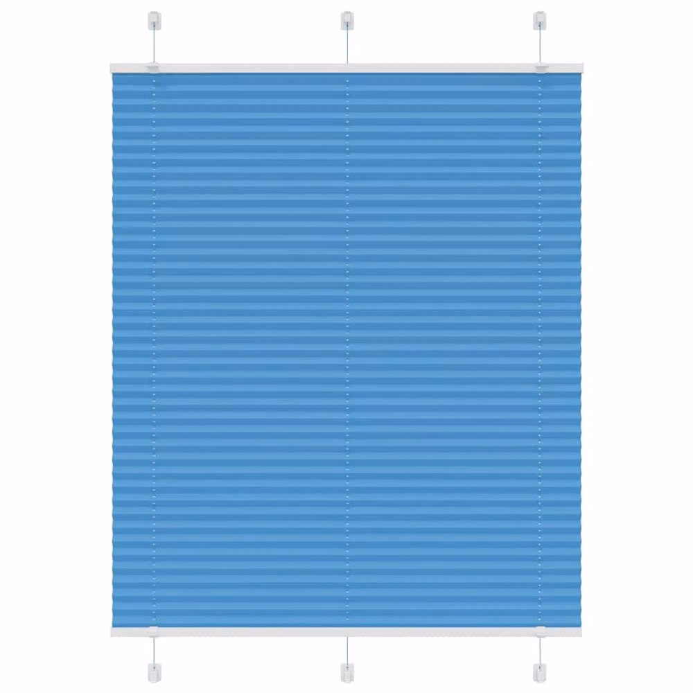 Berkfield Home Single Pleat Blue Polyester Semi-Transparent Blind, W: 105 cm, H: 100 cm