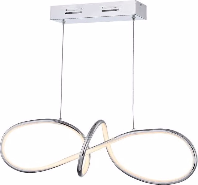 Lighting123 Trinity Loop Drop LED Pendant Ceiling Light in Chrome and Silver