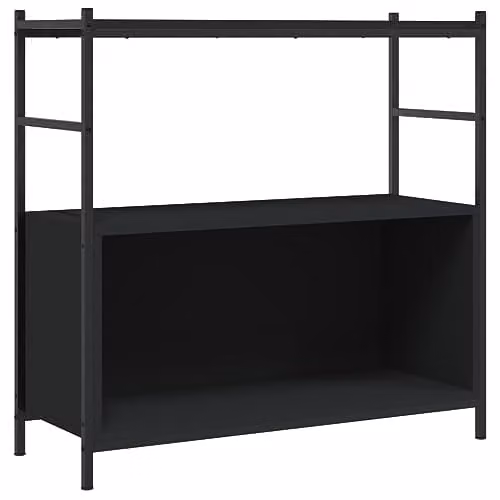 vidaXL Industrial Bookshelf in Black, Made of Engineered Wood and Metal, W/D/H: 80 x 30 x 78.5 cm – 1