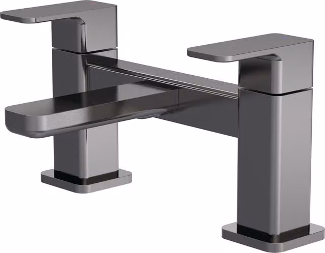 Balterley Square Deck Mounted Bath Filler Tap in Brushed Pewter