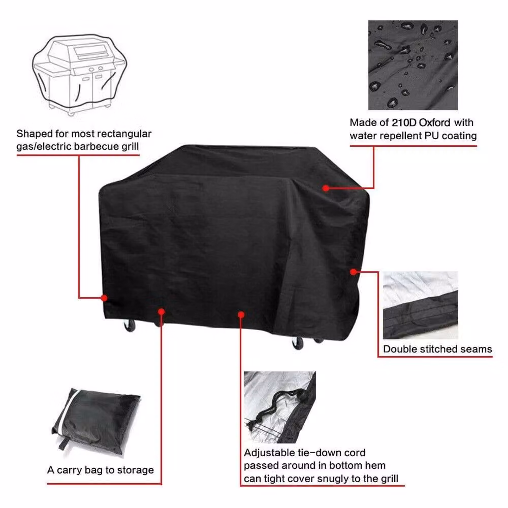NESTLUNE Waterproof Outdoor Garden Furniture Cover in Black, W/D/H: 190 x 71 x 117 cm – 2