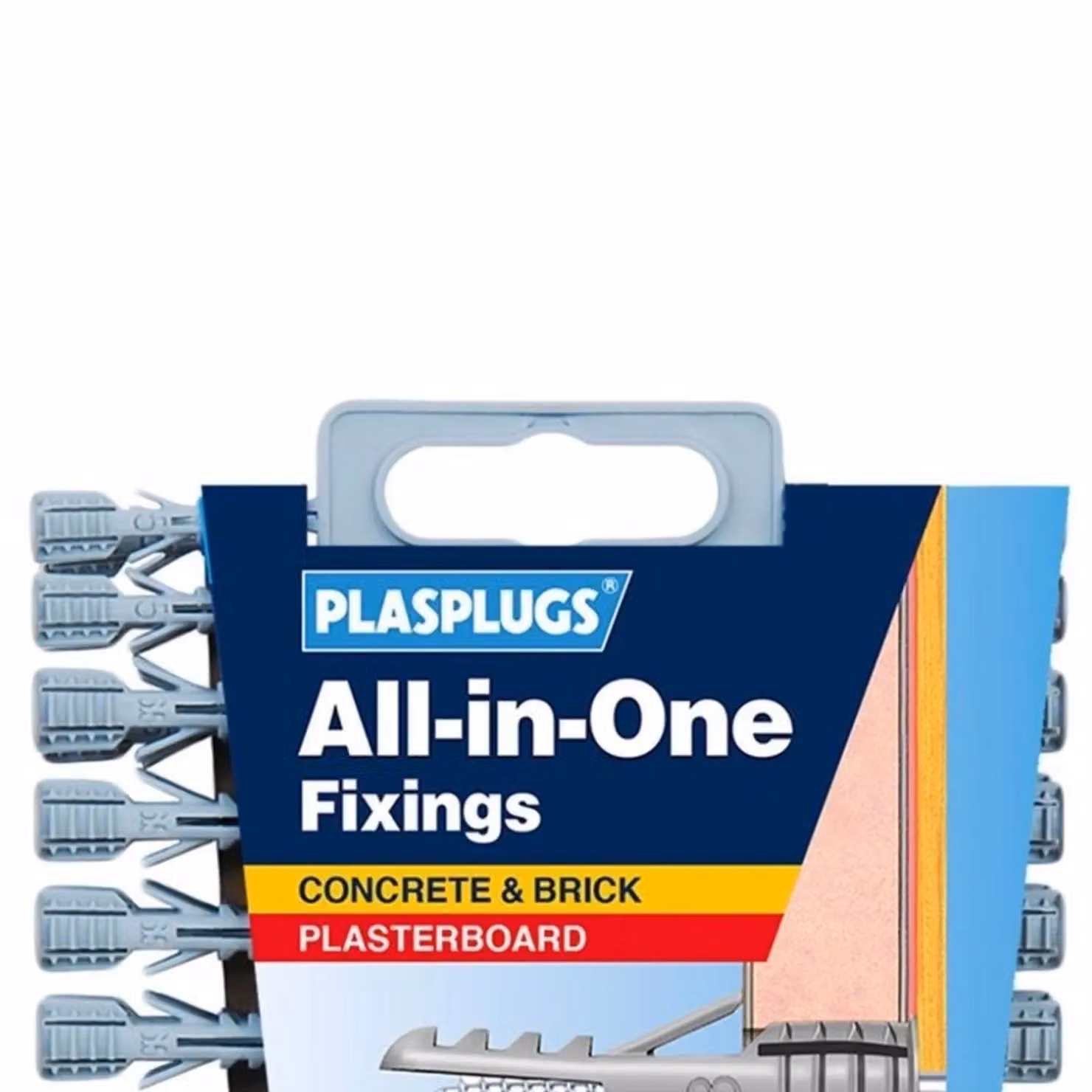 Plasplugs All-in-one Plasterboard Expansion Plugs in Grey and Multicolour – 2