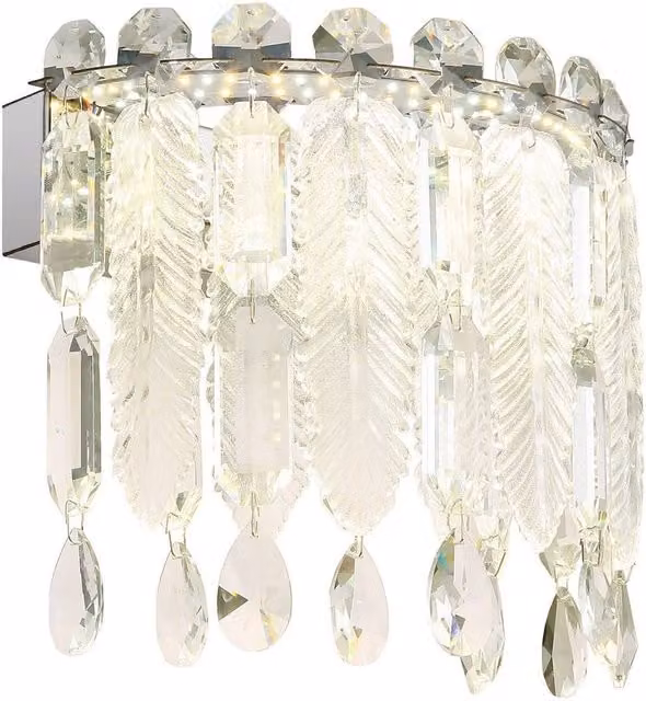 Netlighting Klunka LED Wall Lamp in Chrome and Grey with K5 Crystals and Touch Dimmer – 1