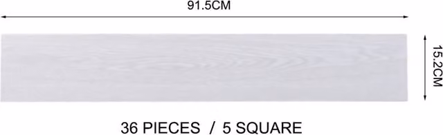 Livingandhome 36 Piece Self-Adhesive Grey Wood Effect PVC Flooring Planks
