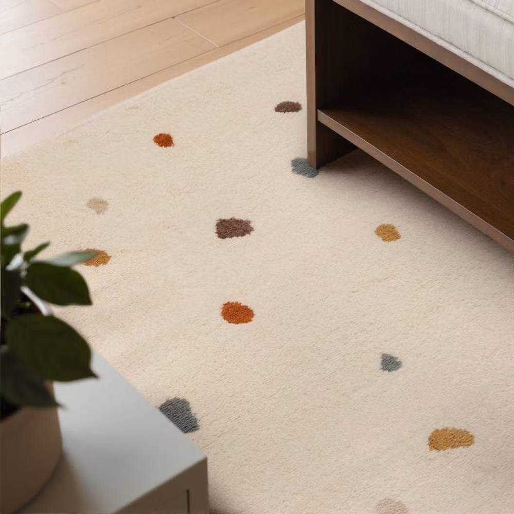 Hanse Home Adventures Childrens Round Dotted Play Mat, Cream Multicoloured, Diameter: 160 cm – 4