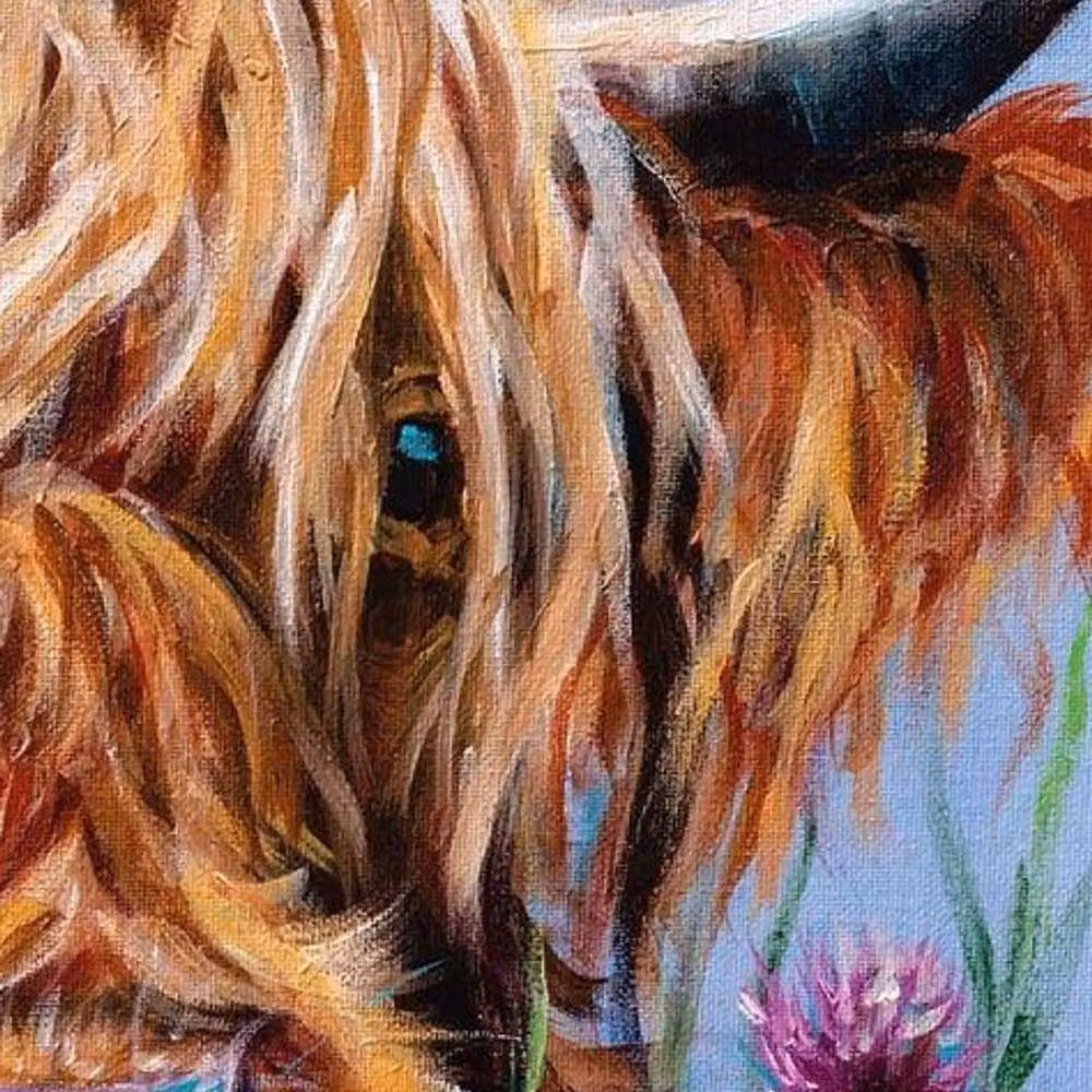 Louise Brown Highlander Floral and Animal Canvas Print in Brown – 2