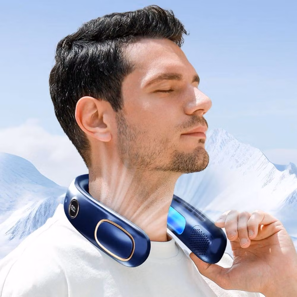 Quipulse N25 USB Outdoor Portable Neck Cooling Mini Fan in Blue – 3