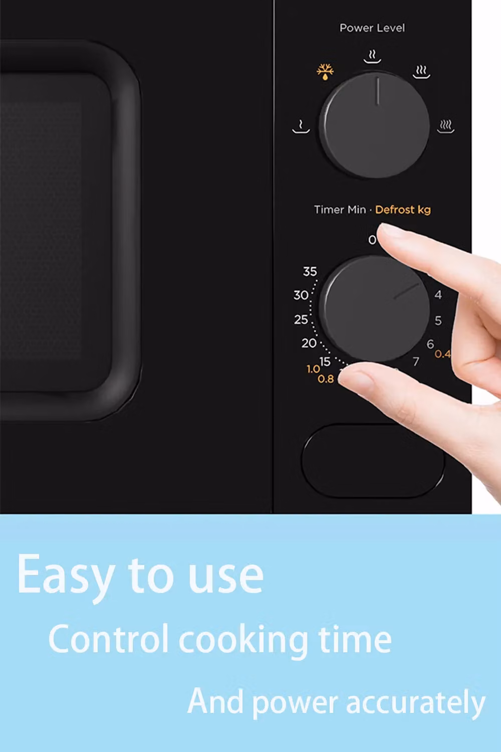 Living and Home 20L Solo Microwave Oven in Black with 700W Power and Manual Timer – 2