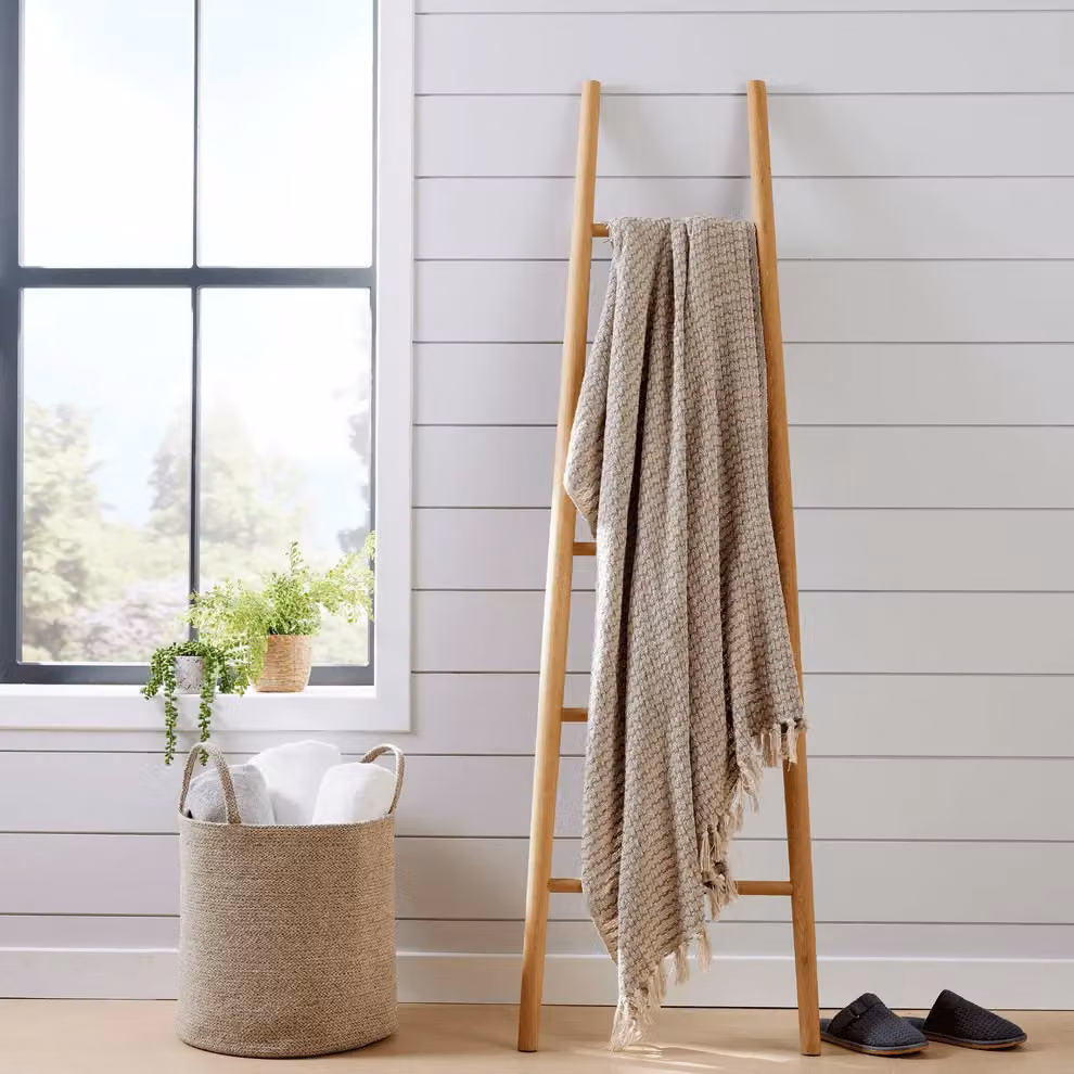 New Edge Blinds Marrakesh Super Soft Cotton Throw in Black, W: 228 cm, H: 254 cm – 2