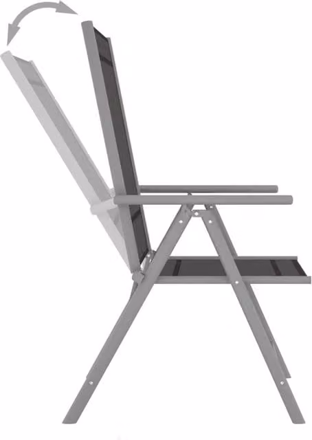 Berkfield Home 9 Piece Garden Lounge Set in Black and Silver with Powder Coated Aluminium Frame and Textilene Fabric