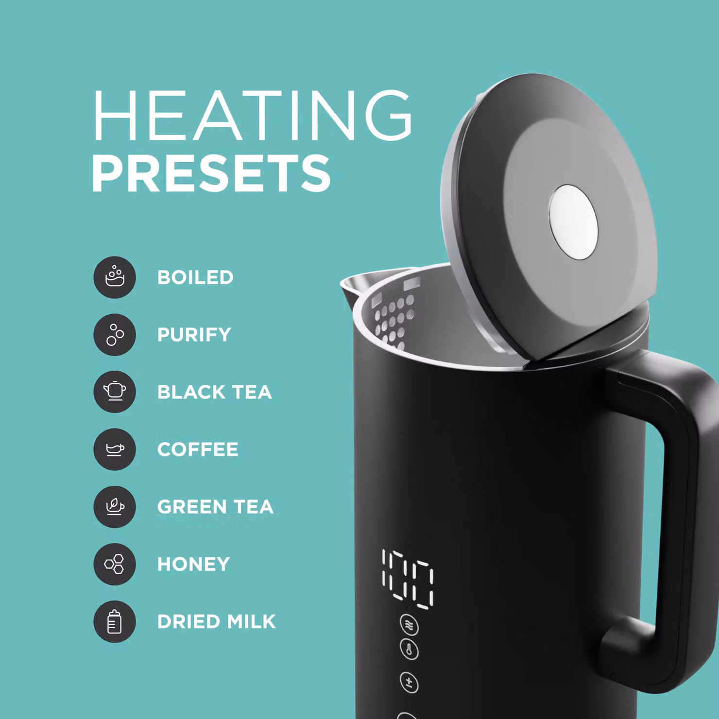 DMD Collective Smart Wi-Fi Touchscreen Kettle, 1.5 l, Black – 5