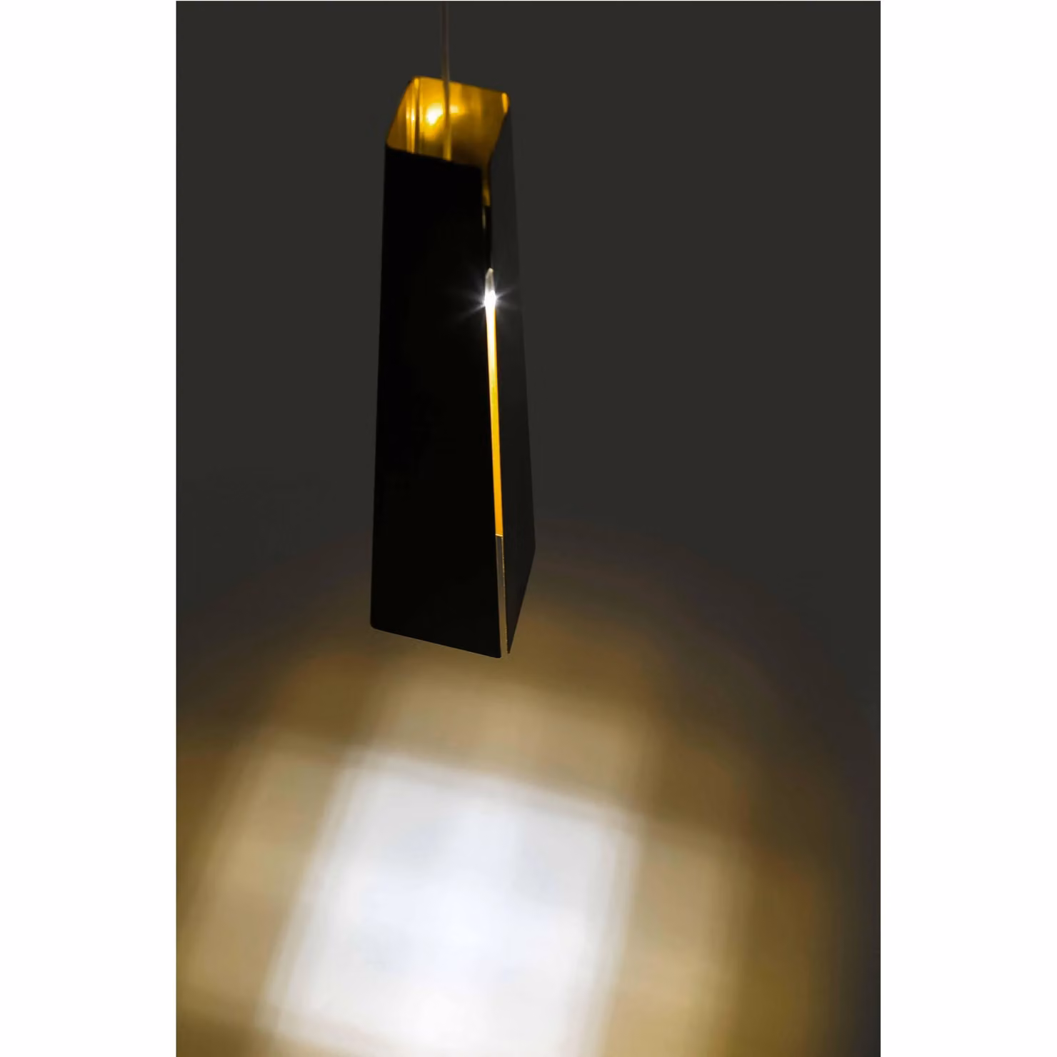 Netlighting Pluma LED Suspended Pendant Light in Black and Gold/Brass with Bulb Included – 6