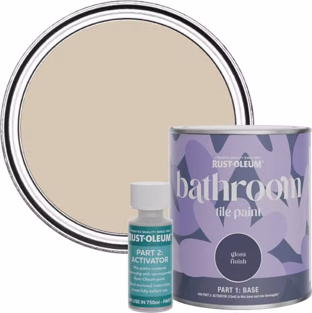 Rust-Oleum Bathroom Tile Paint in Gloss Finish, Beige, 0.75 l
