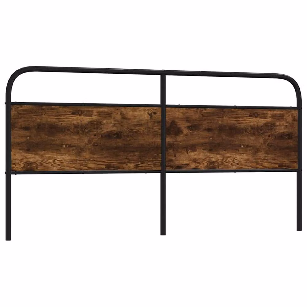 Berkfield Home Smoked Oak Headboard in Brown, Steel and Engineered Wood, 180 cm – 2