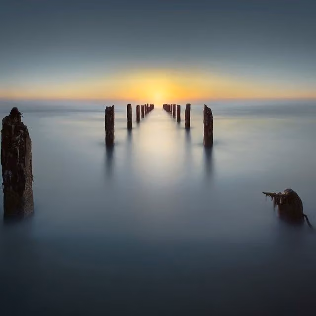 Sea Infinity Blue Wall Mural Wall Art