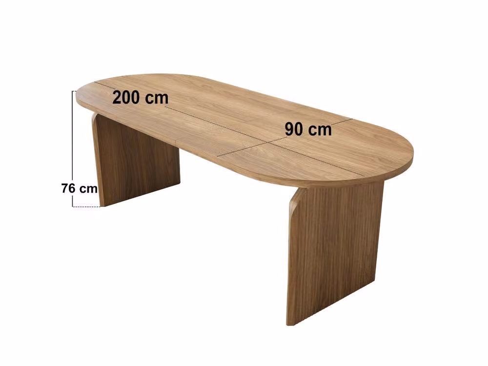 Solace+Co Varm Extendable Oval Dining Table in Brown Wood – 3