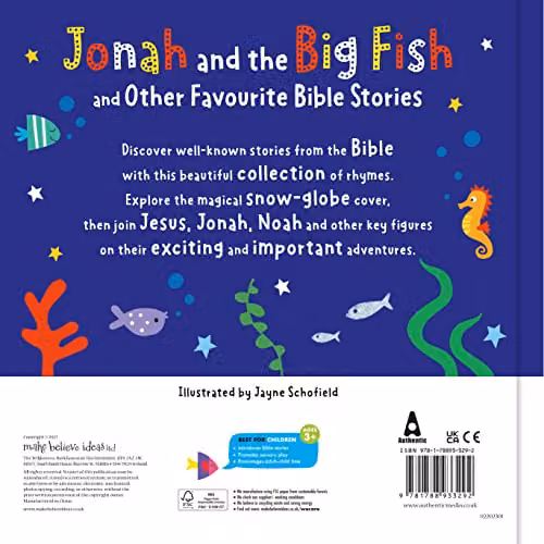 Jonah and the Big Fish and Other Favourite Bible Stories by Authentic Media with a Multicolour Magical Snow Globe – 2