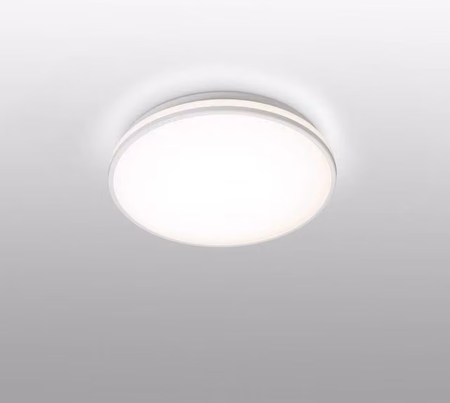 Faro LED Round Flush Ceiling Light in White, IP44 Rated