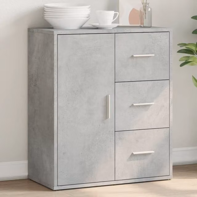 Berkfield Home Modern Sideboard in Grey MDF, W/D/H: 60 x 31 x 70 cm