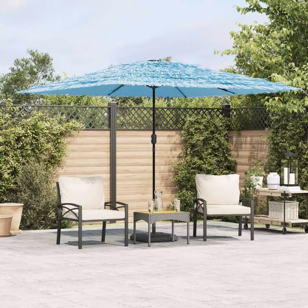 Berkfield Home Blue Garden Parasol with Steel Pole, W/D/H: 290 x 290 x 238 cm – 2