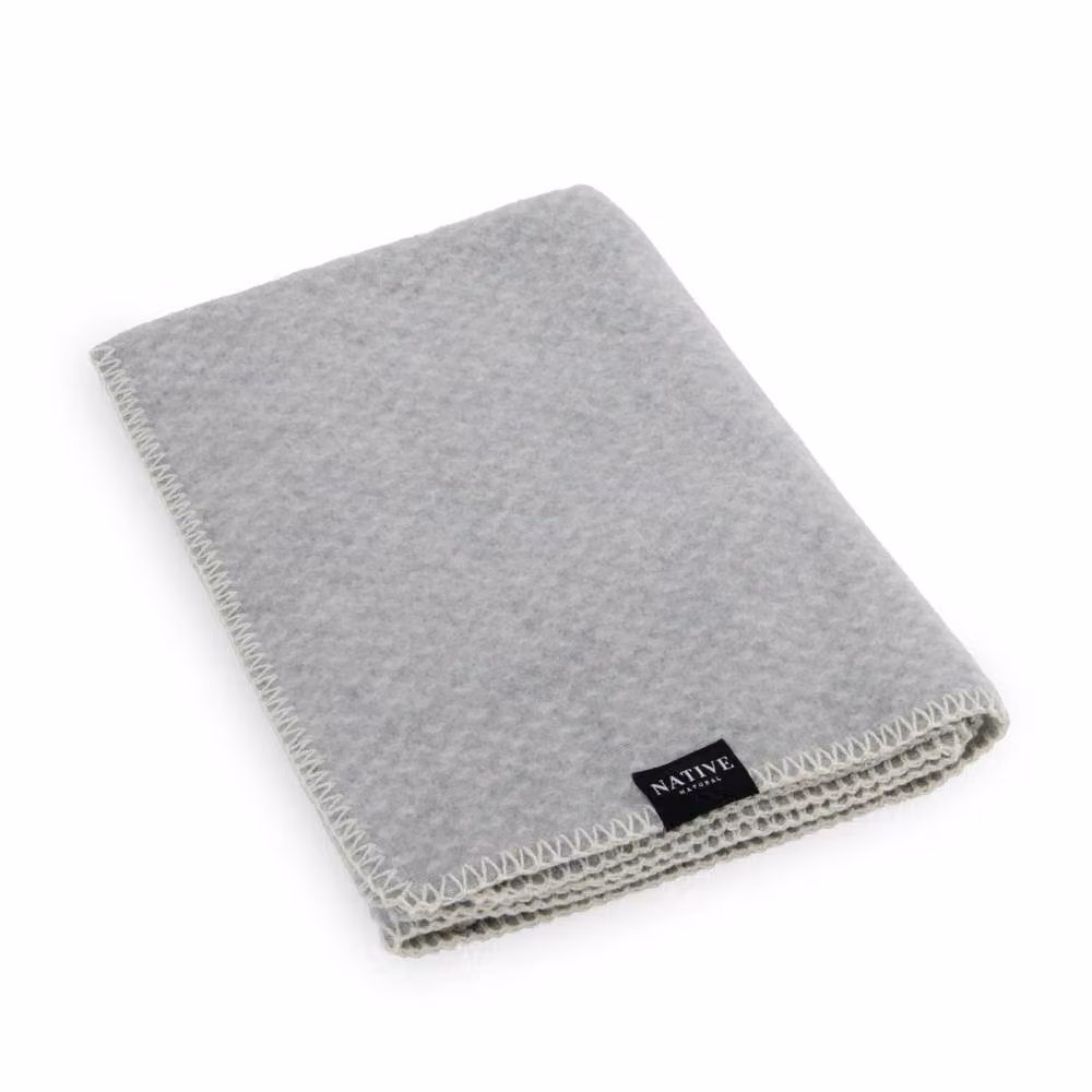 Native Natural Grey Woven Wool Baby Blanket – 2