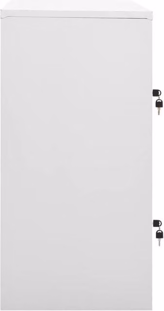 Berkfield Home Freestanding Metal Locker Cabinet in Matt Grey, W/D/H: 90 x 45 x 92.5 cm
