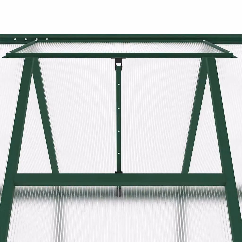 Berkfield Home Green Aluminium Greenhouse with Polycarbonate Panels and Base Frame, W/D/H: 445 x 169 x 195 cm – 3