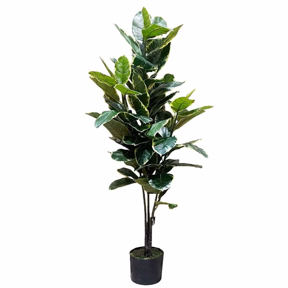 Botanik Leaf 120cm Artificial Rubber Tree in Green – 3
