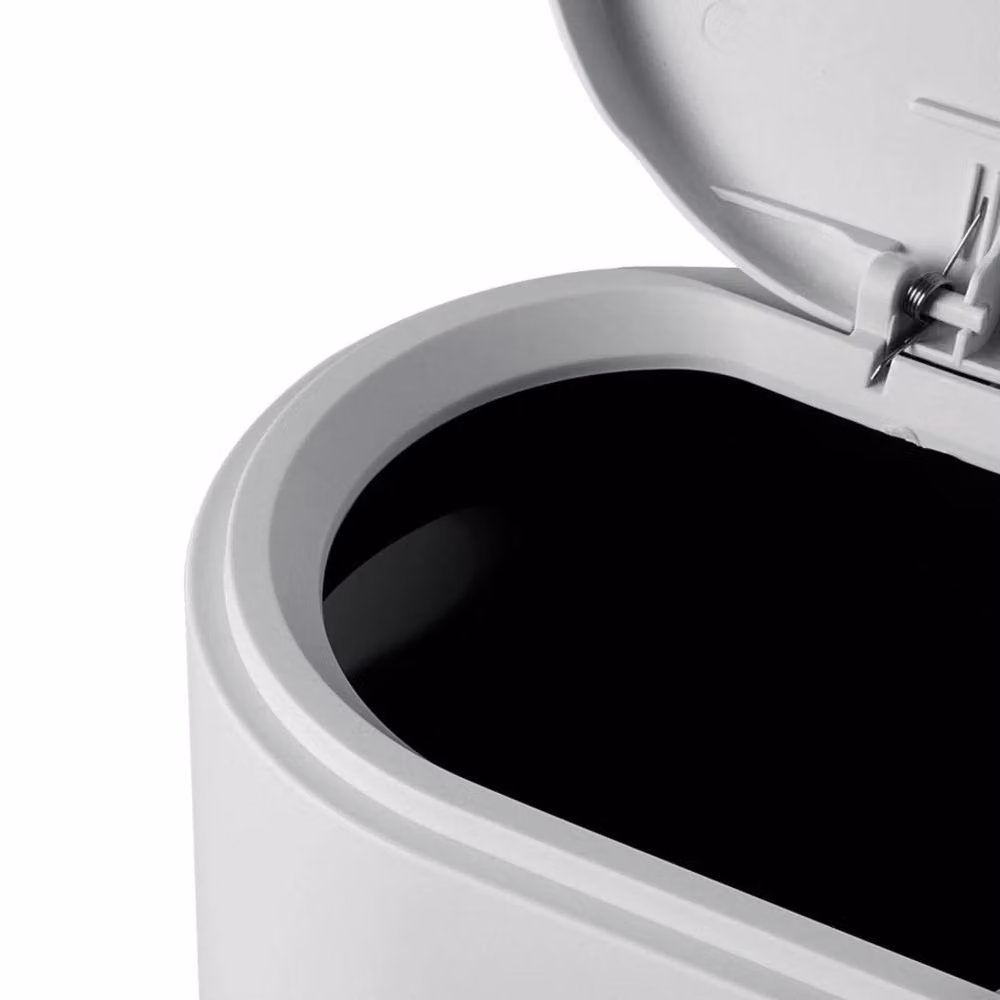PAWNORA 10L Grey Narrow Plastic Bathroom Bin with Touch Press Top – 2