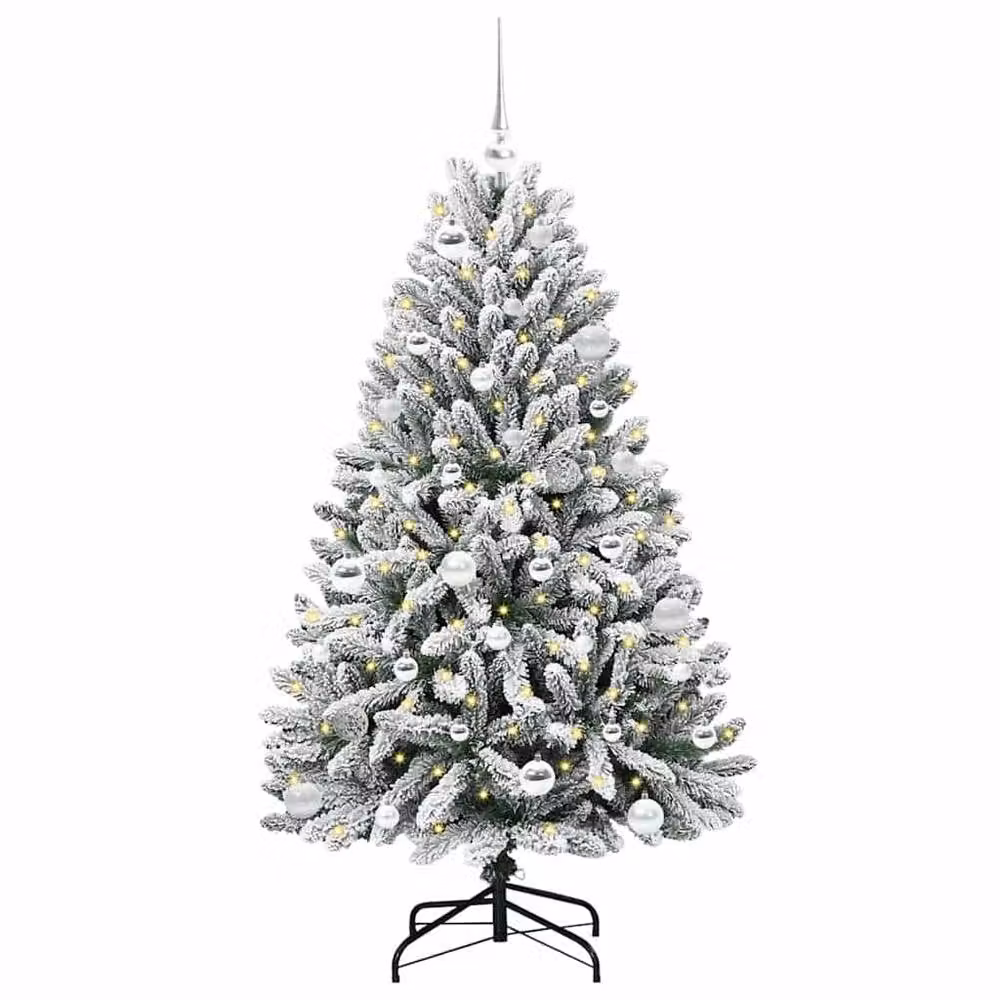 Berkfield Home Artificial Christmas Tree in Green and White, Height: 150 cm – 3
