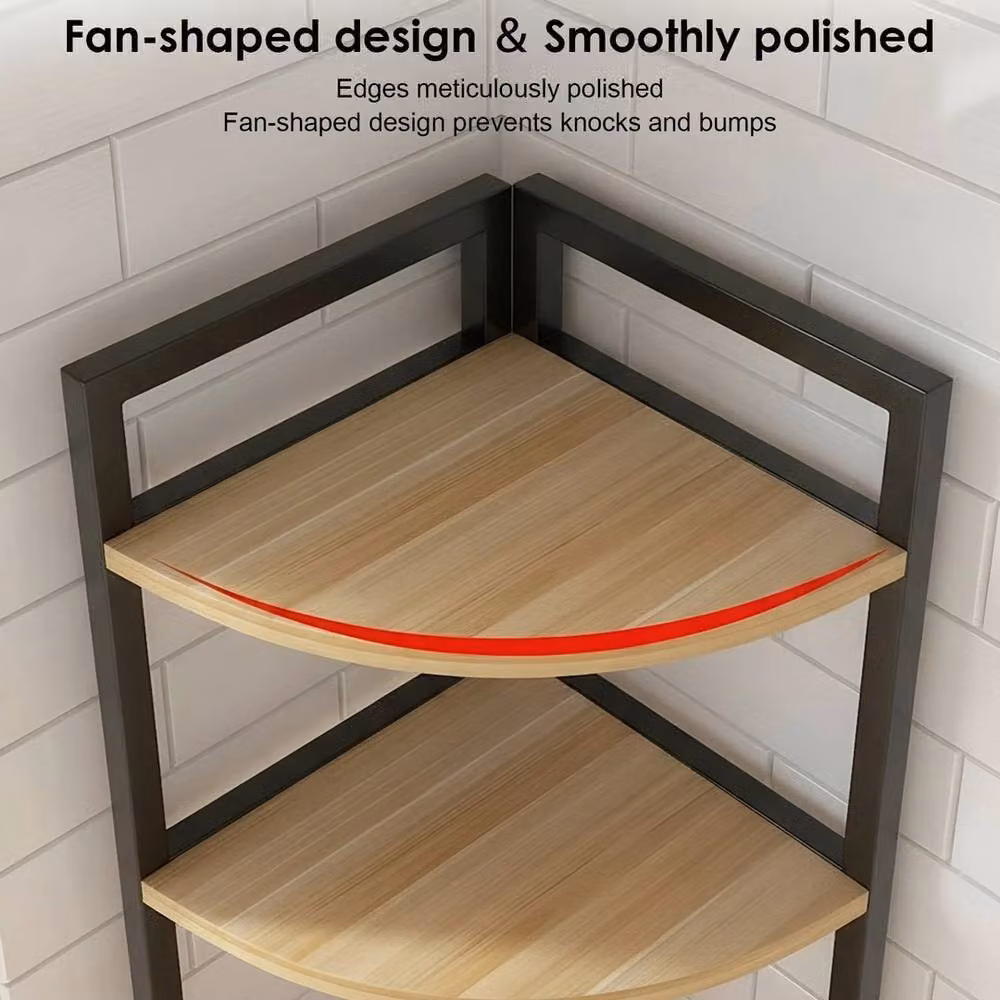 Havendro 2-Tier Metal Corner Countertop Shelf for Kitchen or Bathroom in Beige – 3