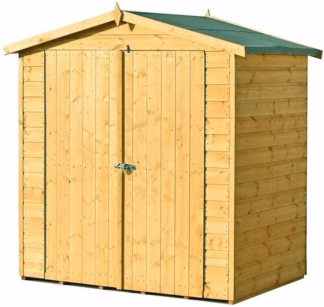 Shires Lewis Premium Apex Wood Garden Shed with Double Door and Window in Beige