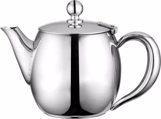 Café Olé Buxton Stainless Steel Teapot with Drip Free Spout, Silver, 1.4 l