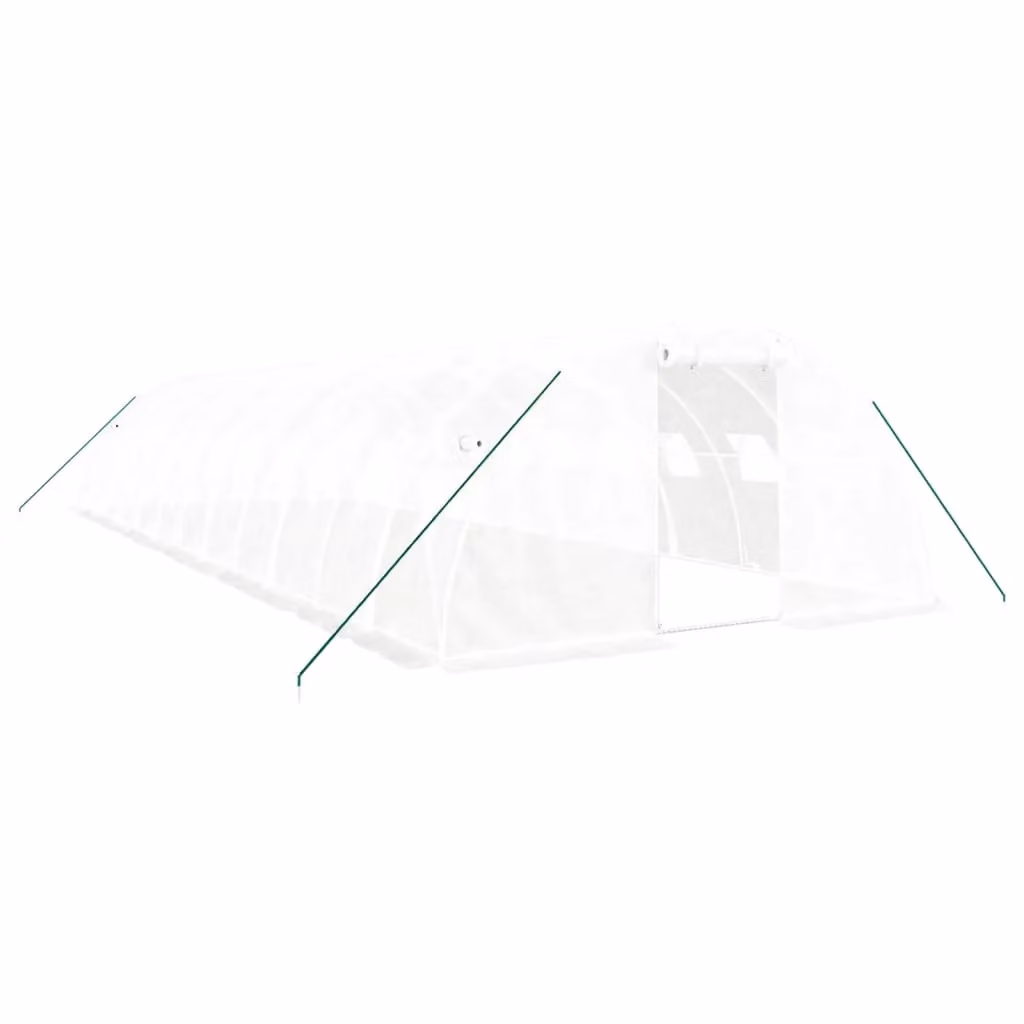 Berkfield Home Freestanding Greenhouse with Steel Frame and PE Cover, White, W/D/H: 12 x 4 x 2 m – 2