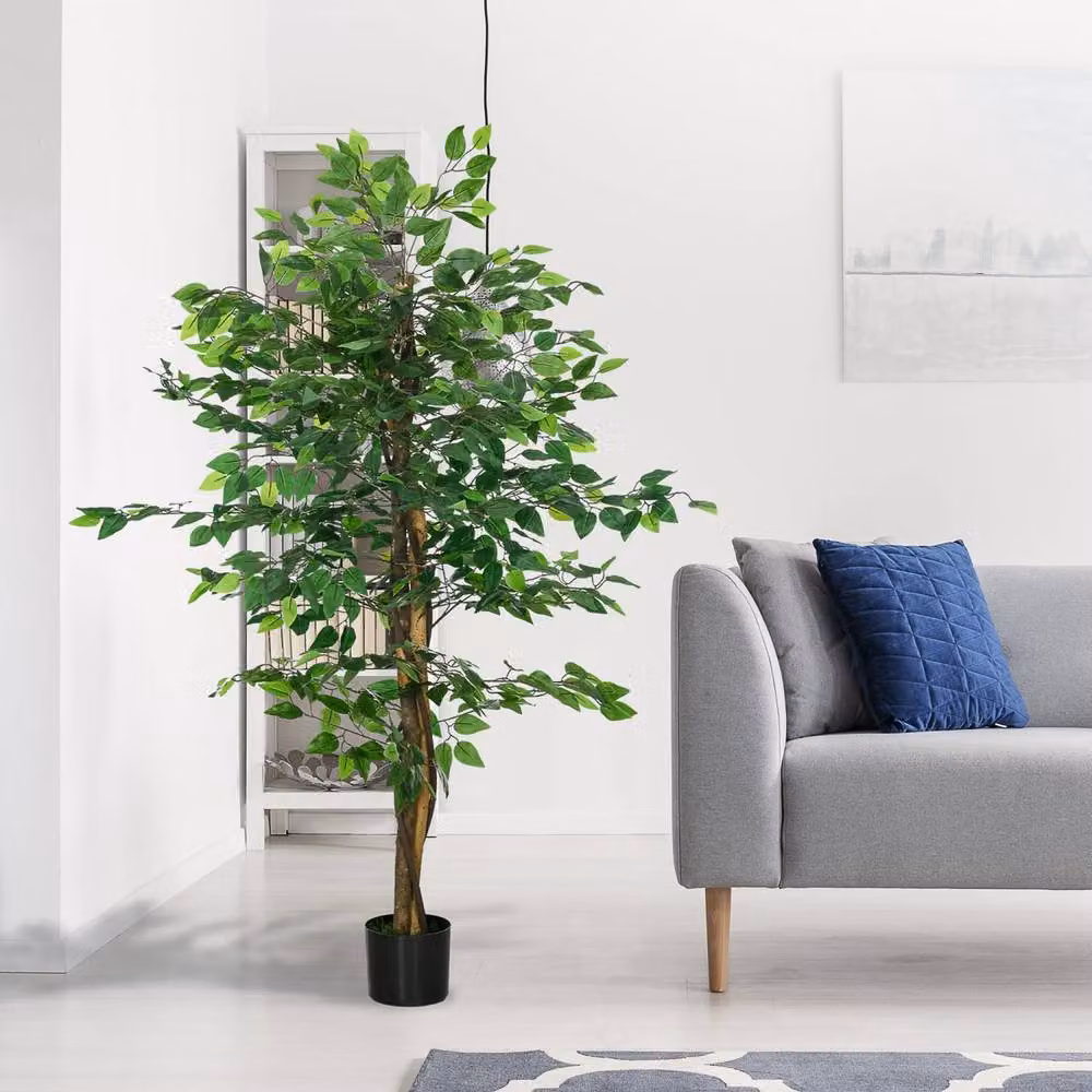 Wyld Haus Larane 150 cm Artificial Ficus Tree in Green with Stabilised Pot Base – 4