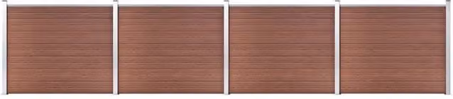 Berkfield Home WPC Fence Panel Set in Brown, W: 699 cm, H: 146 cm
