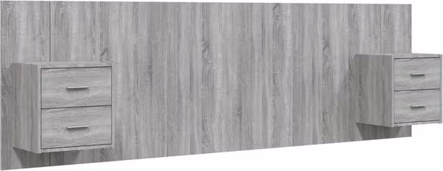 Berkfield Home Bed Headboard with Integrated Nightstands in Grey Sonoma Engineered Wood