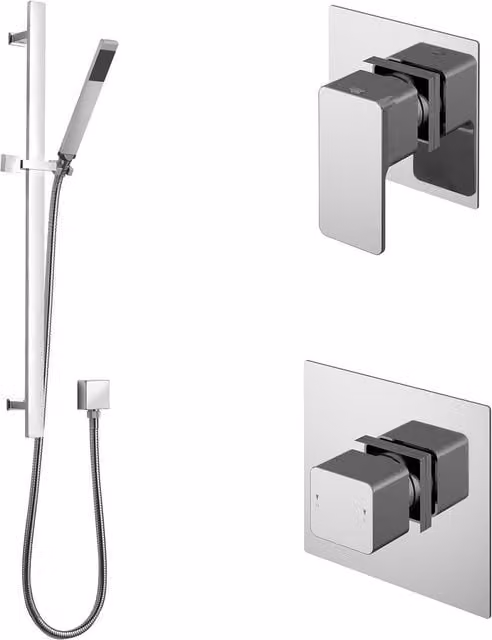 Balterley Concealed Bar Shower Set with Thermostat and Diverter in Chrome Silver