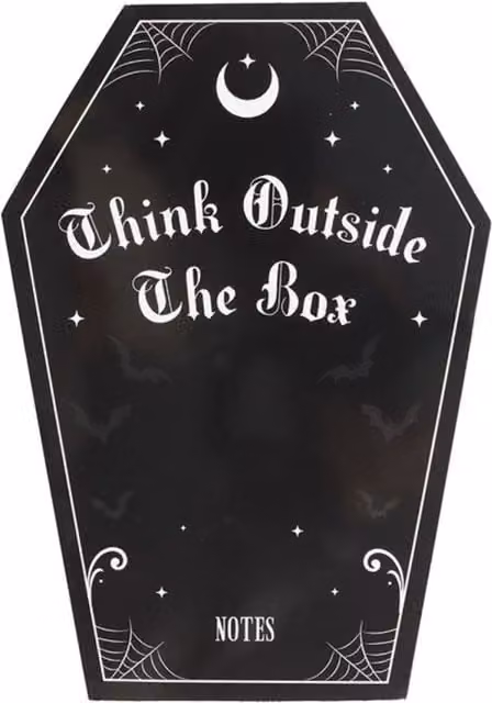 KDMK Coffin Shaped Softcover Notebook with Pink Accents in Black