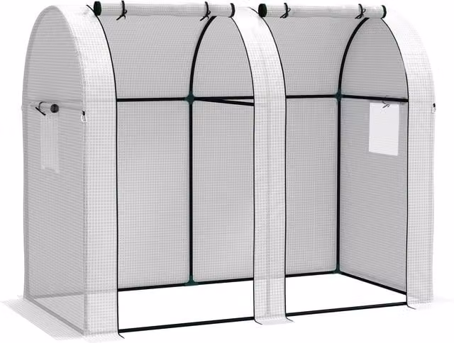 Outsunny White Mini Two-Room Greenhouse, W: 94 cm, H: 185 cm – 1