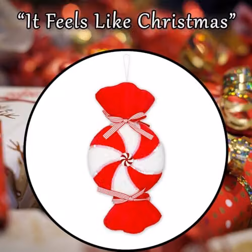 VFM e-Store Red Striped Candy Cane Christmas Tree Hanging Ornament, 40 cm – 8