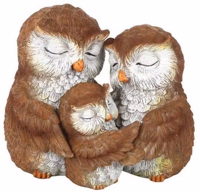 KDMD Owl Family Ornament in Brown and White – 2