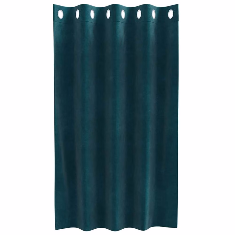 Berkfield Home Dark Green Velvet Blackout Eyelet Curtains, 2 Pack – 4