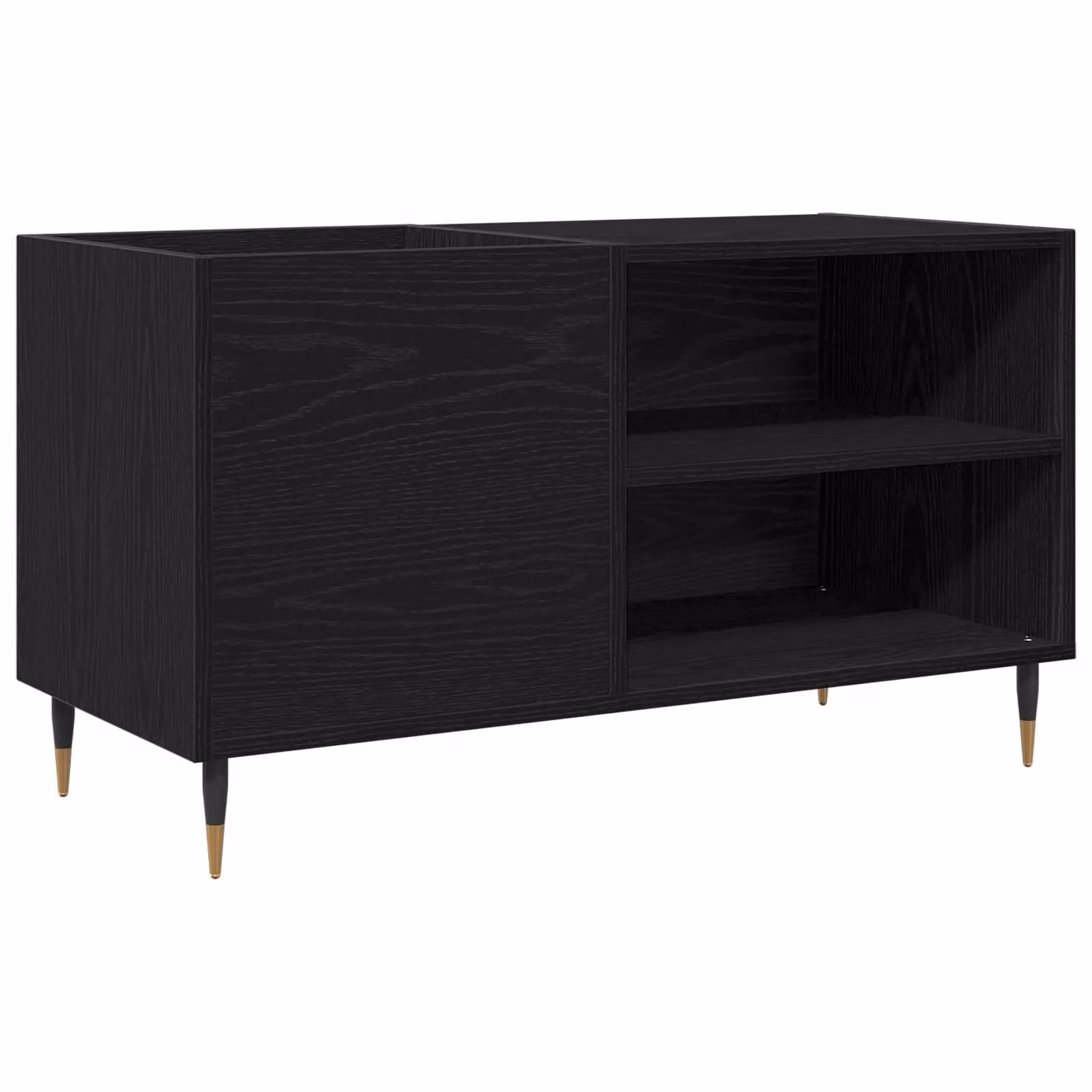 Berkfield Home Modern Record Cabinet in Black Oak, W/D/H: 84.5 x 38 x 48 cm – 2