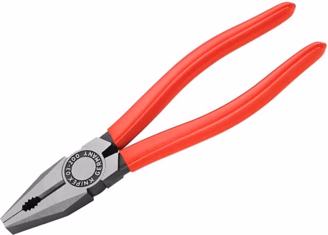 Knipex 03 01 Series Combination Pliers in Red and Multicolour Hardened Steel with PVC Grips