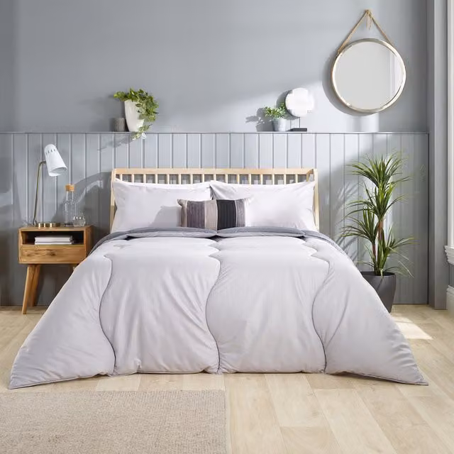 Slumberdown Coverless Comfort Embossed Waffle 10.5 Tog Duvet in Grey/Silver, Single