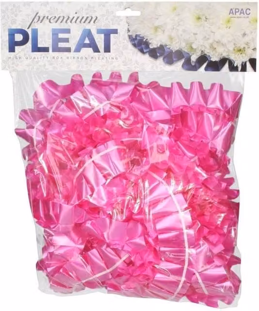 KDMD Premium Pink Pleat Ribbon for Weddings and Condolences, 50mm x 30m